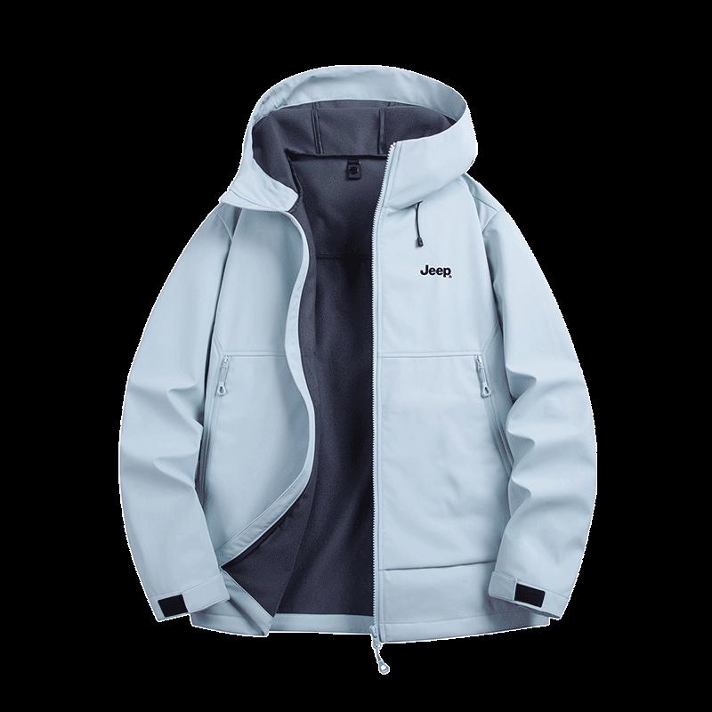 JEEP Unisex Hooded Fleece-Lined Windbreaker Jacket