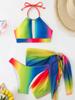 Retro Bikini Printed Fashion Bikini Set Swimsuit And Cover Up With Skirt Tight Women's Bandage Summer Beach Luxury Elegant