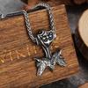 Viking Wolf Head Necklace Pendant