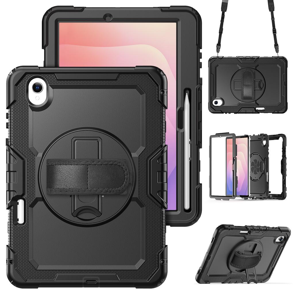 Hybrid Armor Stand Case for Samsung Galaxy Tab S11 2025 11.0 Inch SM-X730 SM-X736 SM-X736B with Screen Protector Rotating Cover