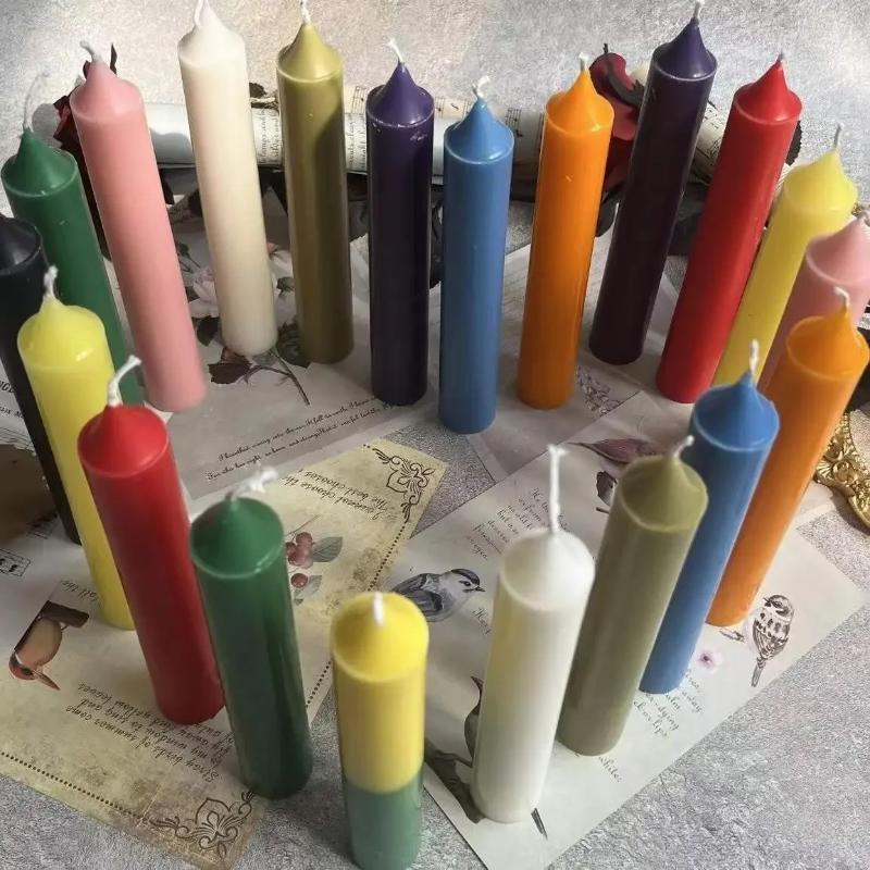 1pc Cylindrical Pillar Candle Silicone Mold DIY Handmade Craft Making Church Pointed Long Rod Ploe Candle Mold Home Decoration