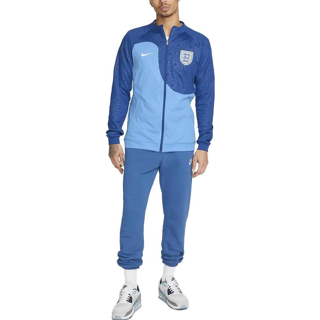 Nike England Academy Pro Logo Embroidered Zipper Spring Autumn Crew Neck Long Sleeve Jacket Men Jacket Blue DX9817-462