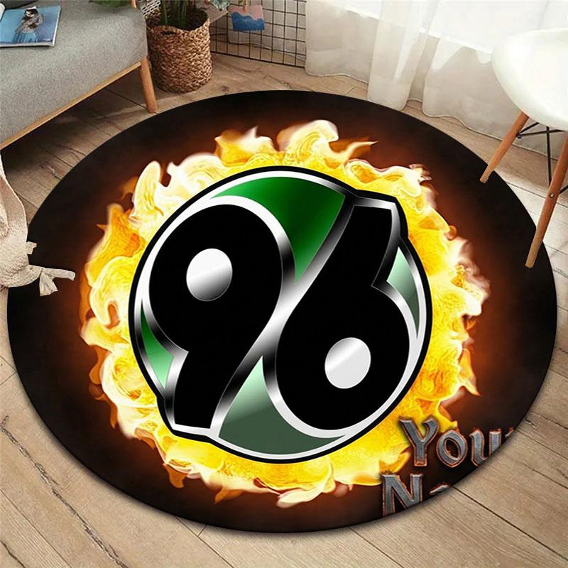 Hannover 96 Custom Name Round Area Rug,Carpet Rug for Living Room Bedroom Sofa Playroom Decor,Non-slip Floor Mat