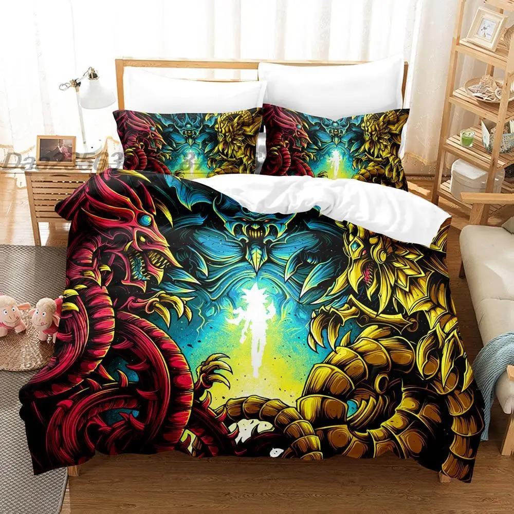 Yu Gi Oh Bedding Set Single Twin Full Queen King Size Bed Set Aldult Boys Bedroom Duvetcover Sets 3D Print Anime  Kawaii