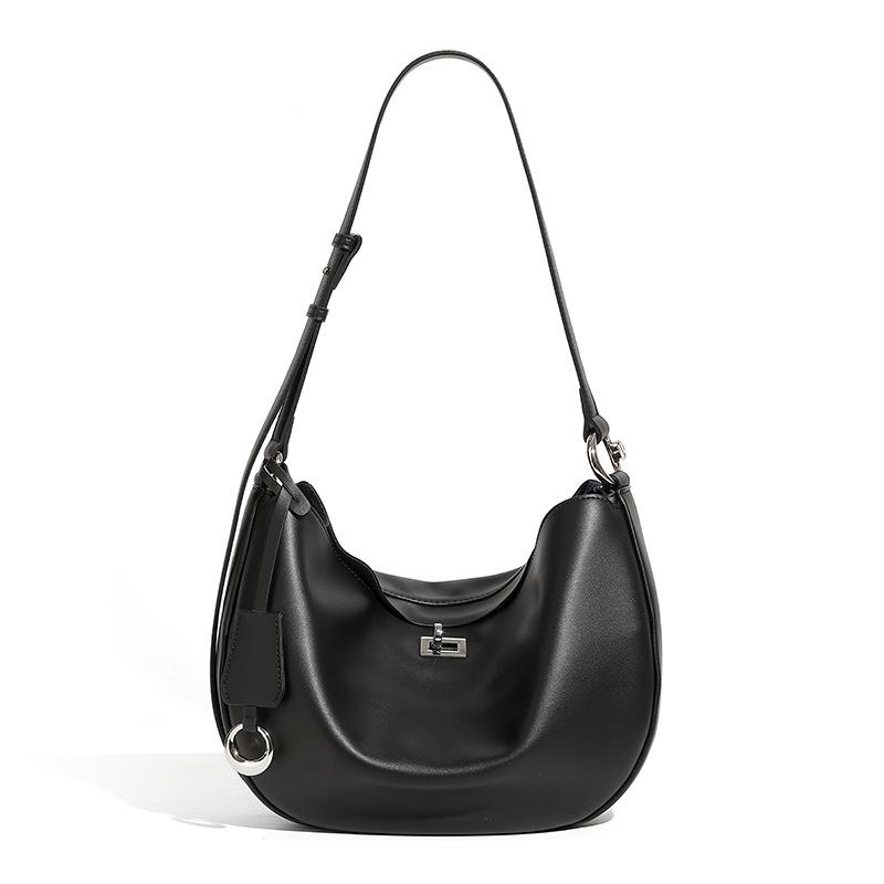 Leather Crescent-shaped Bag for Fashionable and Casual Women Single-shoulder Dumpling Bag for Underarm Women