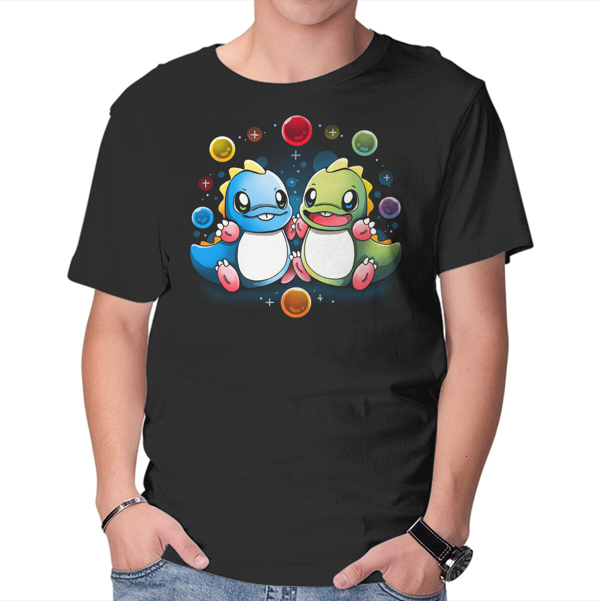 Unisex Crew Neck T-Shirt Twin Dragons Graphic Short Sleeve Casual Tee XXL