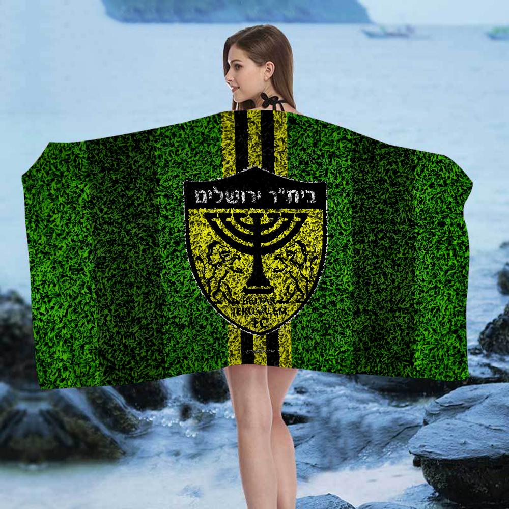 B-Beitar J-Jerusalem F-FC Beach Towel Cartoon Cute Summer Kids Large Bath Towel Microfiber Absorbent for Swimming Travel