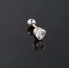 Hot Selling Helix Piercing Loving Heart Earring Women Trend Sliver Gold Color Zircon Tragus Bone Stud Ear Ring Body Chic Jewelry