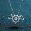 Sterling Bat Pendant Necklace Women Dainty Moissanite Cross Chain Choker Minimalist Fashion Jewelry