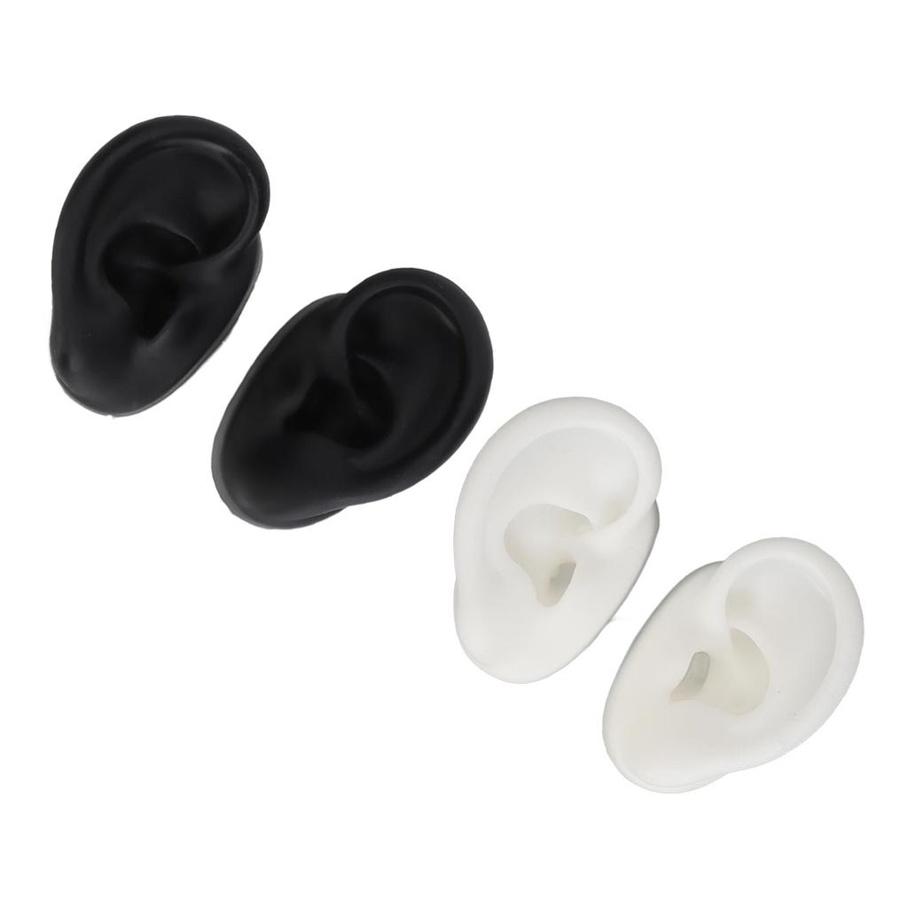 2 Paar 3D Silikon Ohr Modell Weich Flexibel Linkes Rechtes Ohr Simuliertes Falsches Modell Übungswerkzeug für Lehre Schmuck
