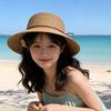 Straw hat female sunscreen summer travel beach hat literary and simple face small sun hat