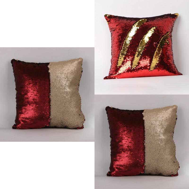 Glitter Pillowcase With Sequins Cotton And Suede For Sofa Bed Decor