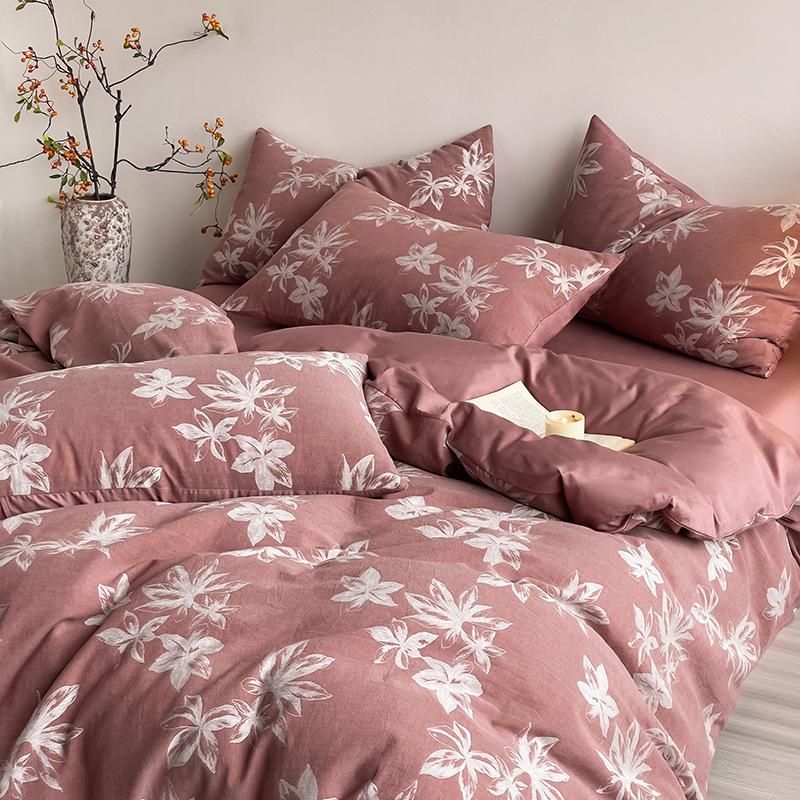 2026 Luxury 60s Cotton Jacquard Double Gauze 4-Piece Bedding Set: Duvet Cover & Bed Sheet 3-piece set for 1.2m bed