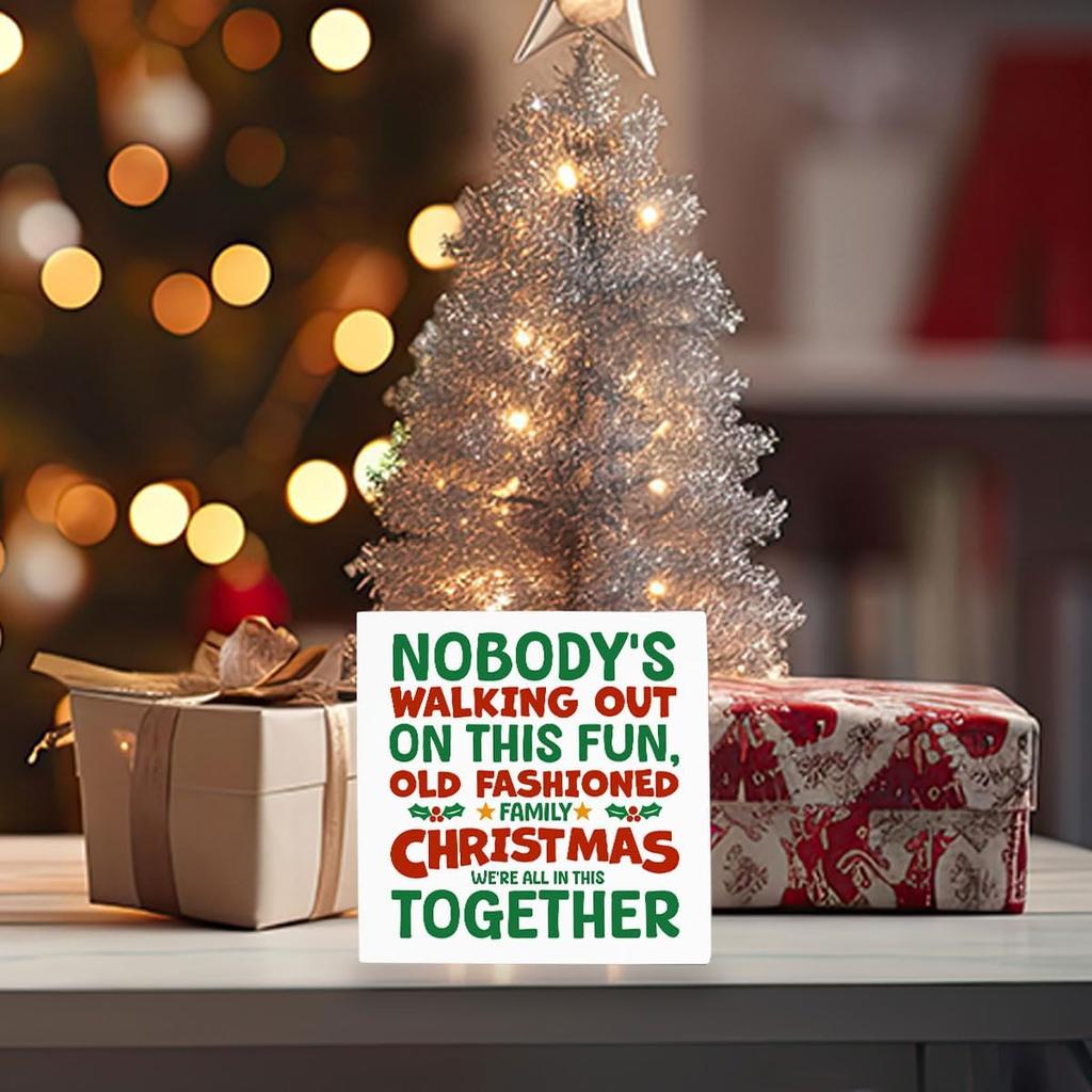Christmas Vacation Funny Decorations - Xmas Holiday Sign, 5 X 5 Inches
