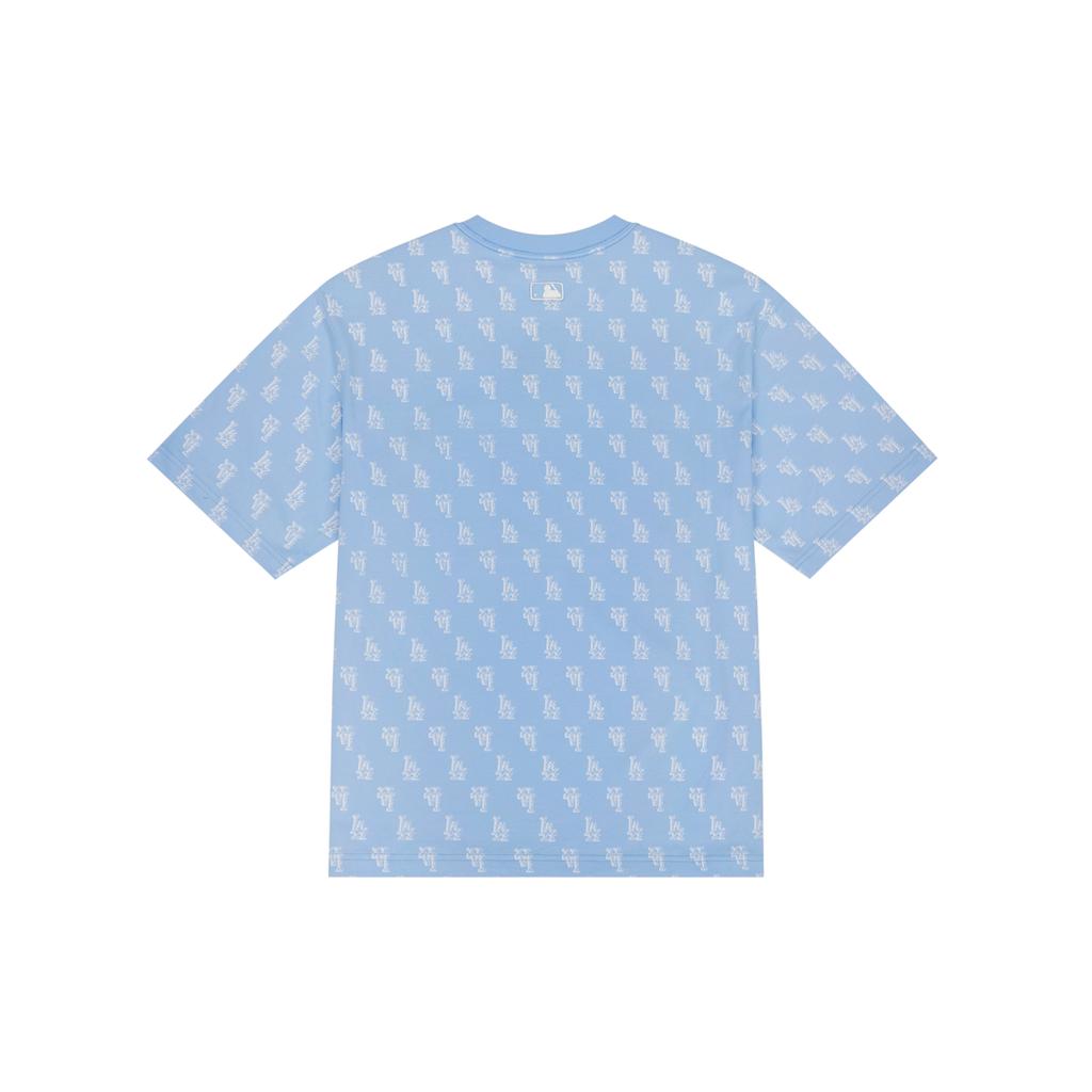 New MLB MONOGRAM Collection Los Angeles Dodgers T Shirt Unisex Sky Blue 3ATSM0243-07SBS