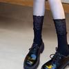 Elegant Scalloped Edge Crew Socks Comfortable Airy Component Unisex Daily Wear Multifunction Styling Option
