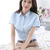 Shirt - Skyblue[A93] - Women's Button-Up Shirt - Korean Fashion - Elegant Cotton Blouses - White