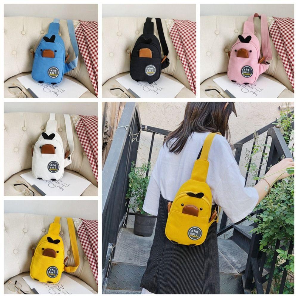 

Yellow Duck Waist Bag Shoulder School Bags Pocket Chest Pack Girls Boy