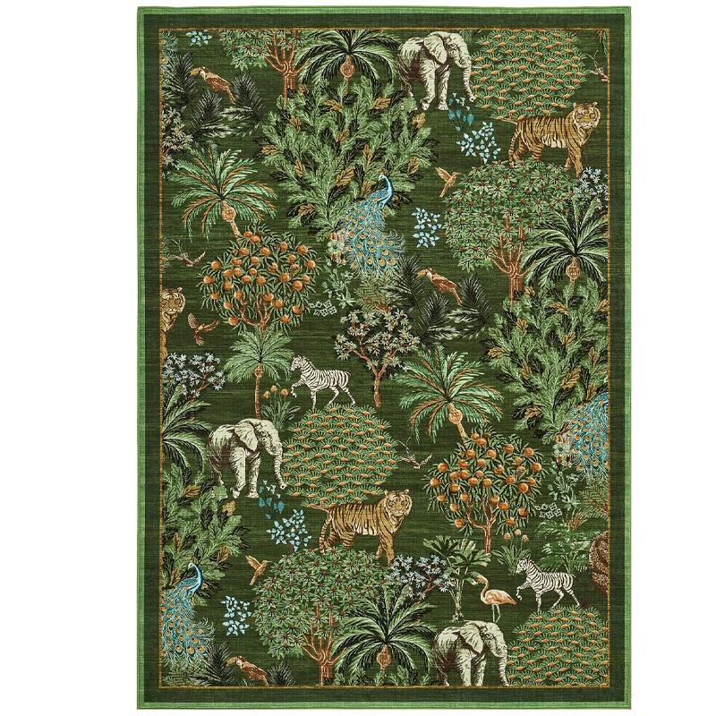 Living Room Carpet Non-slip Machine Washable Floor Mat Forest Plant Rug Large Area Bedroom Bedside Mats Home Decoration Carpets