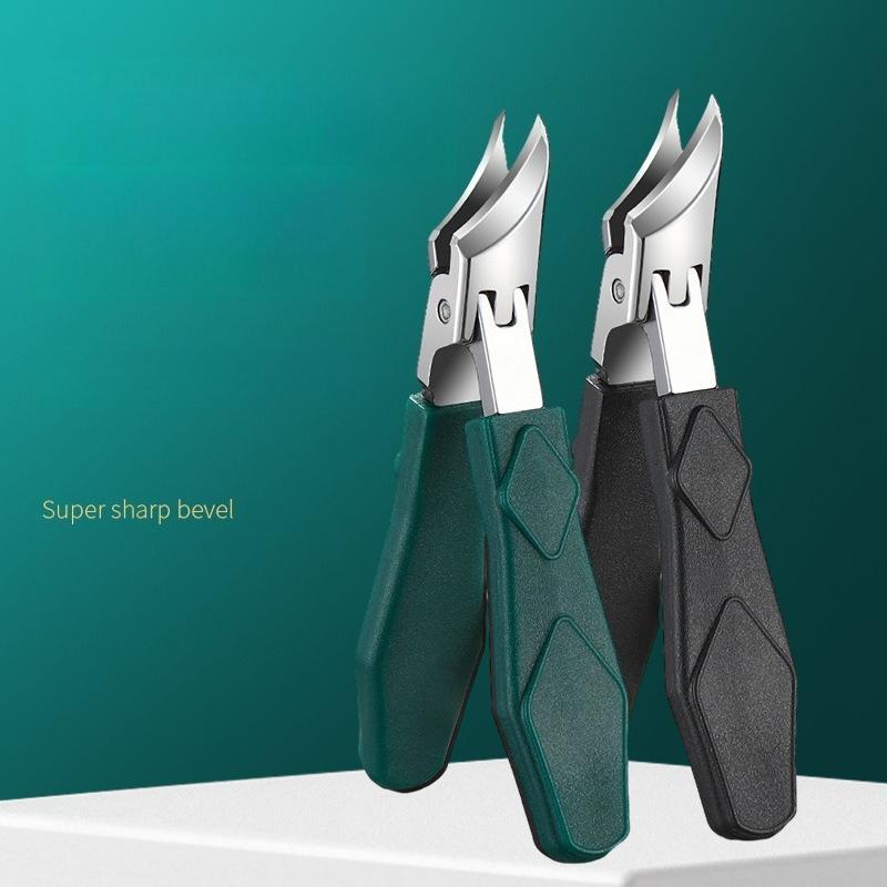 Wide Jaw Nail Clippers For Thick Nails Splash Proof Curved Blade Heavy Duty Toenail Trimmer Stainless Steel