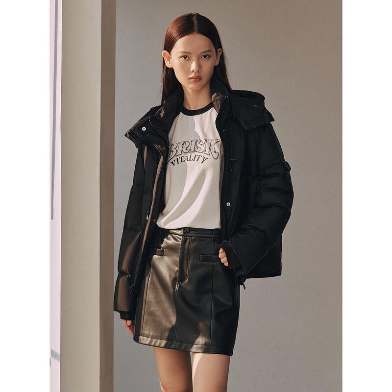 Peacebird Women's Short Hooded Puffer Down Jacket