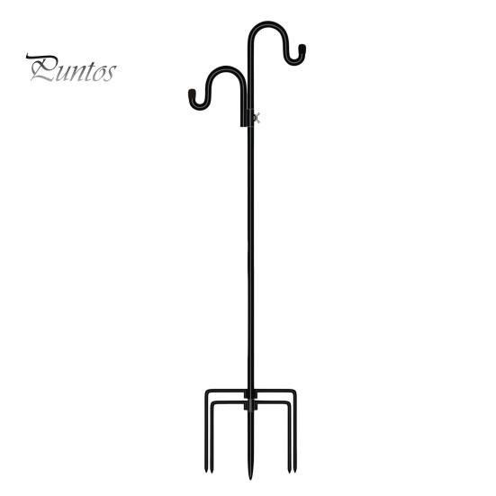 

Сверхпрочный крючок для пастуха с 5-зубчатым основанием, садовый крючок, стойка, нержавеющая многофункциональная стойка, крючок для кормушки для птиц, фонарей, цветочных корзин чёрный