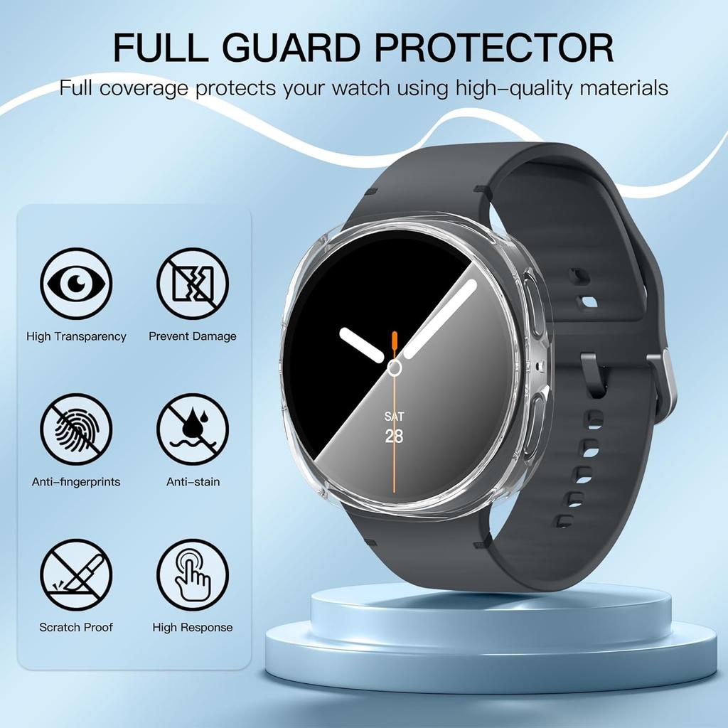 Case For Samsung Galaxy watch 8 44mm 40mm Accessories Band Soft TPU Bumper Shockproof Screen Protector shell Galaxy watch8 cover