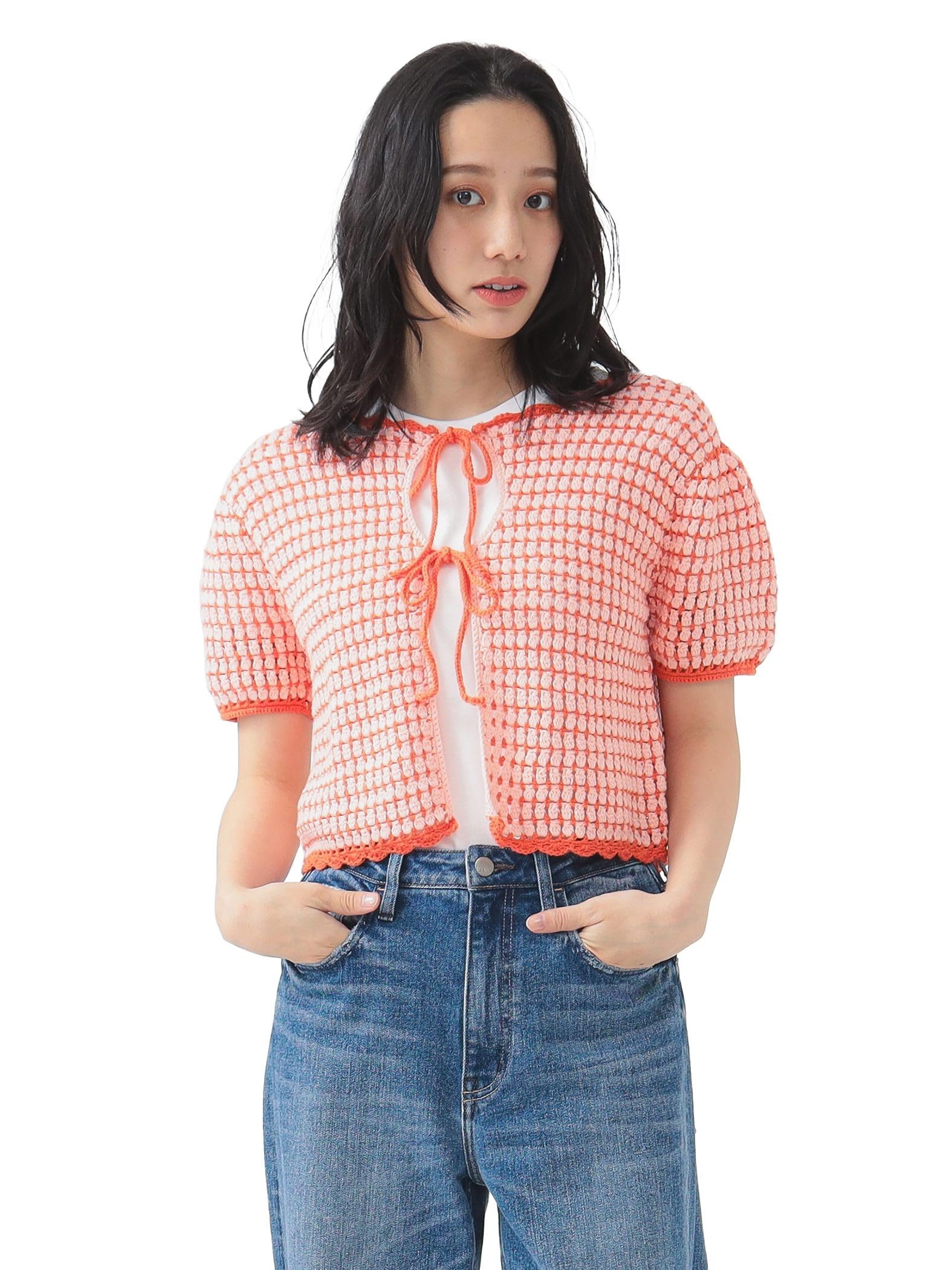 

B:MING LIFE STORE by BEAMS S/S Knitwear/Knit Vest [Special Order] LOGAN Knitting Mills Crochet Cardigan, Women s, Pink, One Size