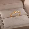 Tiny Initial Letter Rings For Women Stainless Steel A-Z Letters Adjustable Ring Female Christmas Aesthetic Jewelry