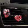 Creative Gifts for Car Owners 2 Pcs Bling Skull Heart Air Vent Clips, Rhinestone Shiny Freshener Clip Dashboard Trim Clip, Funny Head Auto Interior