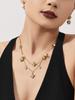 18K Gold Plated Stainless Steel Jewelry Set with Zirconia - Necklace, Bracelet, Earrings - European American Fashion Style.