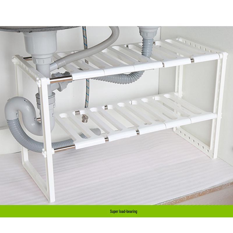 Retractable Under-Sink Multi-Layer Bathroom & Kitchen Storage Rack