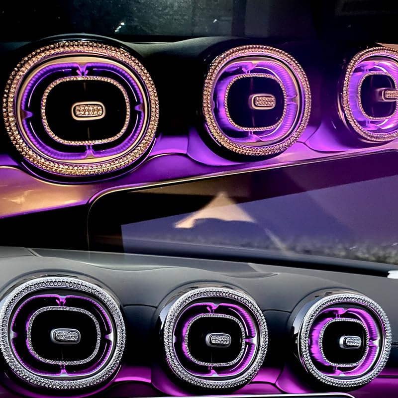 ONGOXD Metal Kristal Elmas Direksiyon Simidi Amblemi Havalandırma Halkası Dekoratif Kapak W206 GLC İç Mekan Özel Parçalar Havalandırma Dış 5 & Mercedes-Benz