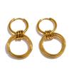 Eetit Distinctive Stainless Steel Double Round Drop Daily Earrings for All Occasions Tarnish Resistant Versatile Trendy Jewelry