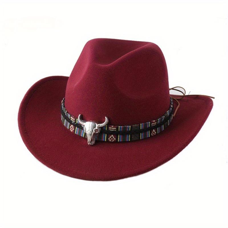 Western Style Cowboy Hat, Ethnic Style Rolled Edge Hat, Sun Hat, Jazz Hat, Outdoor Travel Hat  Cow Print Cowboy Hat