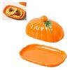 Pumpkin Butter Tray With Lid, Covered Container for Breakfast Bread, Dining Table, Refrigerator Storage, Thanksgiving Meals Use