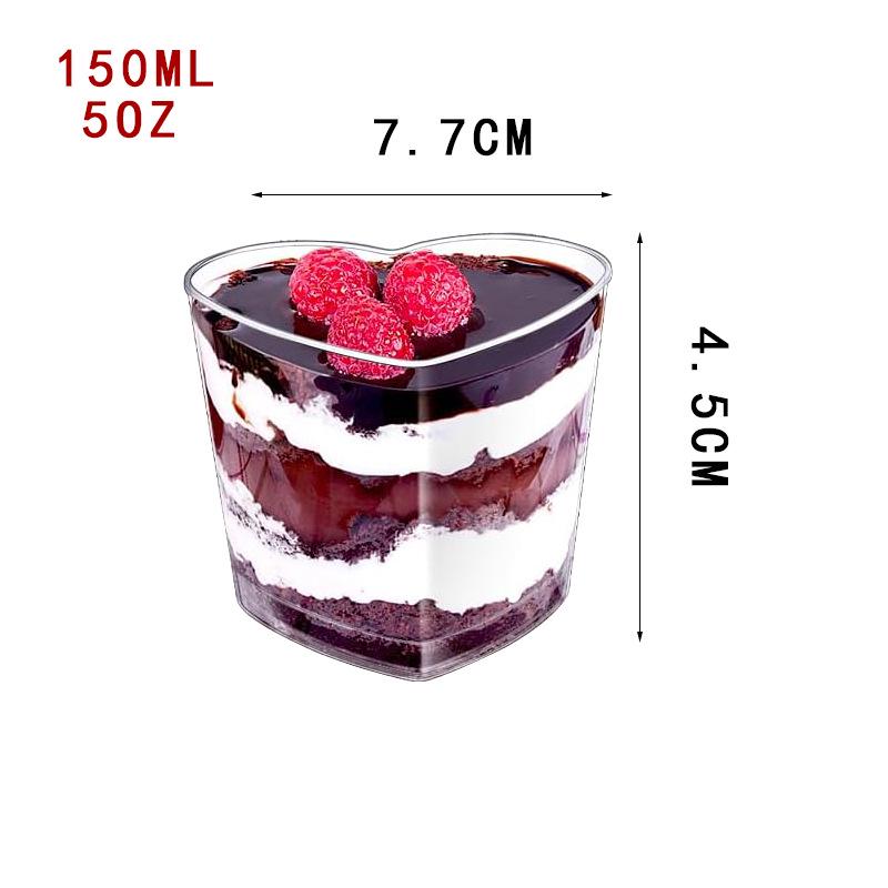Square Transparent Disposable Dessert Cup - Perfect for Pudding, Jelly, Mousse, and Ice Cream.