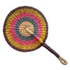 Colorful Striped Patterns Hand Braided Fan Vintage Cattail Fan Decorative Handheld Fans  Outdoor