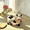 Cute Cow Tissue Box Animal Sculpture Ceramic Tissue Box Crafts Living Room Napkin Storage Container Nordic Home Decoration Art