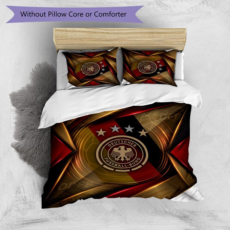 Germany Football Printed Bedding 3 Piece Set Cozy Breathable Bed Cover Set As Housewarming Holiday Gift