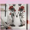 Halloween Romantic Rose Skull Wall Decal For Bedroom And Home Decoration Office