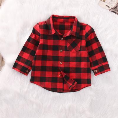 Mode Baby Kinder Jungen Mädchen T-Shirt Langarm Plaid Baumwolle T Shirt Karos Tops Kleidung Outfit