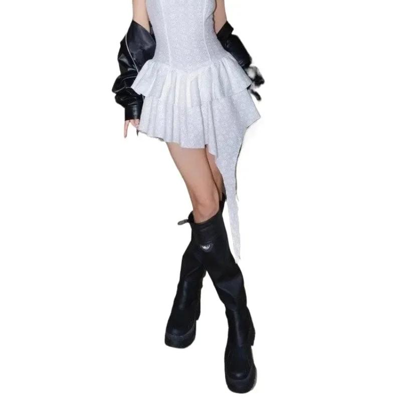 Boots Woman Winter Platform Thigh High Boots Women   Square Toe Chunky Party Knee High Wedge Long Woman Boots