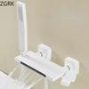 Bathroom Simple Shower Mixer Tap Waterfall Style Bathtub Faucet Cold and Hot Minimalist Shower Set with Slide Bar Single Handle