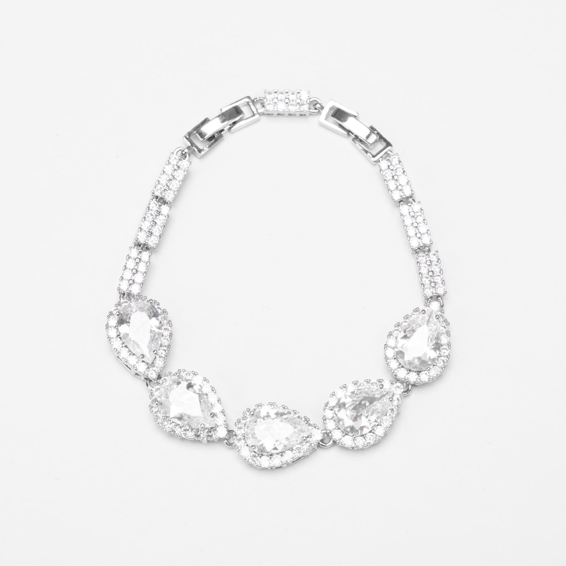 

Luxury Full Diamond Drop-shaped Zircon Bracelet, Banquet Light Luxury Celebrity Accessories, Crystal Bracelet, Diamond-set Jewelry 2026 20CM