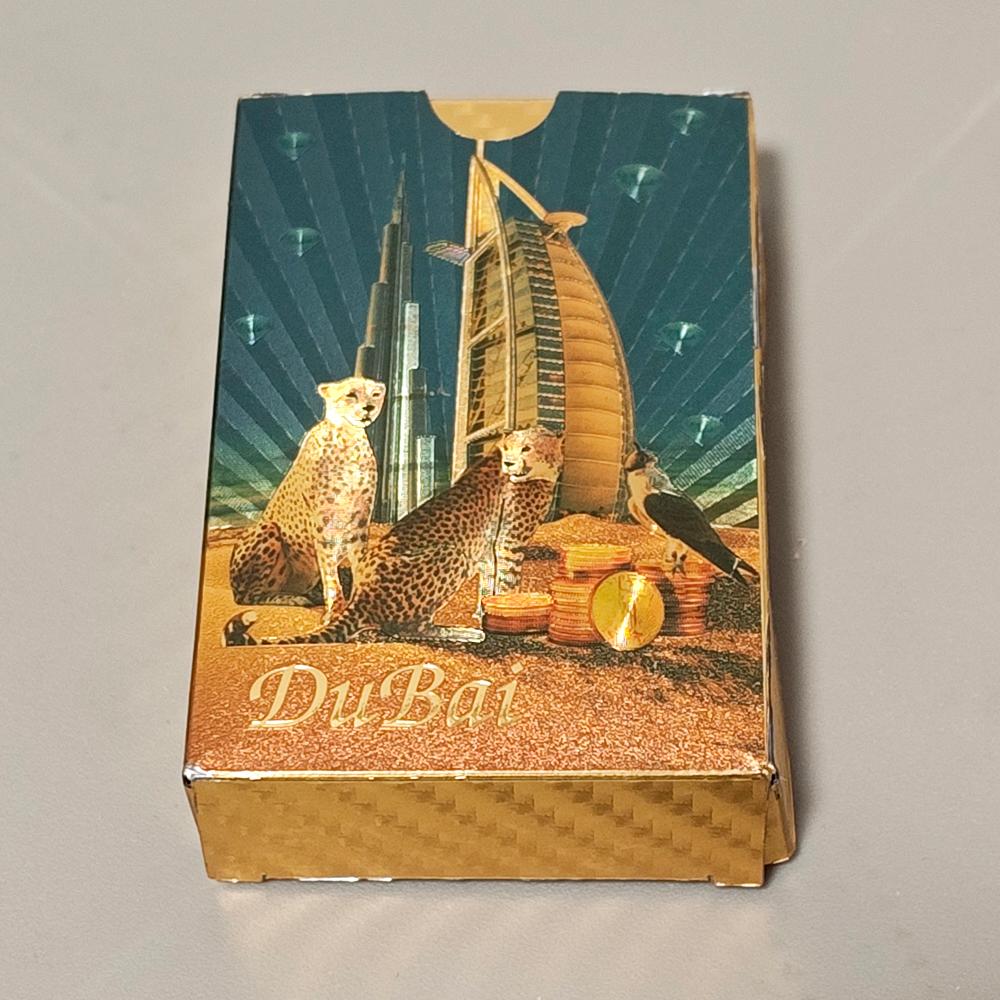 9*6cm Dubai Collection: 54 Pcs Premium Gold Foil Waterproof Playing Cards - Elegant Arabesque Style Poker Deck