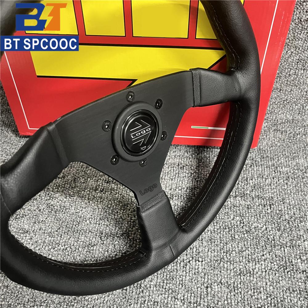 Italy Style v2 12.5inch 13inch 320mm Real Leather Car Steering Wheel JDM Racing Sport Drift Steering Wheel For Logo
