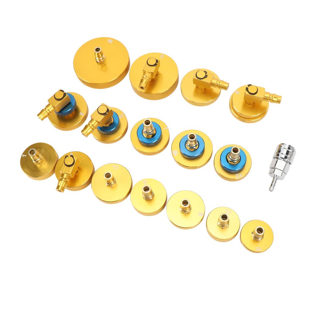 17PCS Brake Fluid Bleeder Adapter Kit Aluminum Master Cylinder Bleeder Adapter Set for Most Vehicles