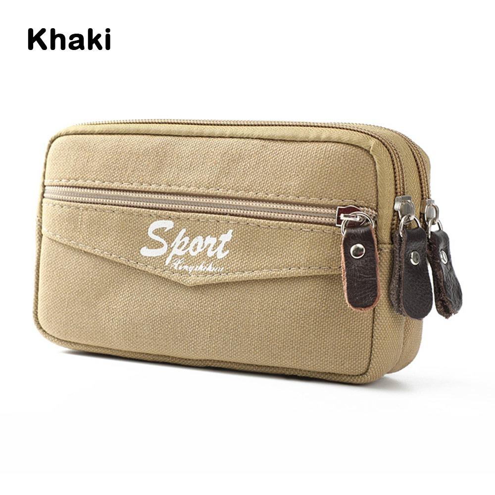 

New Canvas Phone Holder Waist Bag Multifunctional Waterproof Phone Holster Leisure Portable Belt Pouch Daily хакі