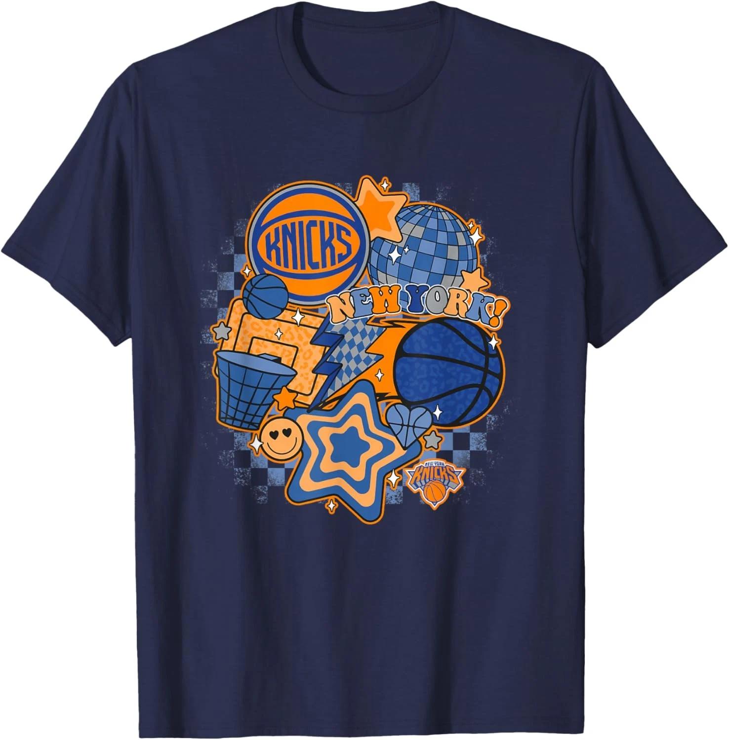 New York Knicks Psychedelic Basketball Collage Unisex T-Shirt XL
